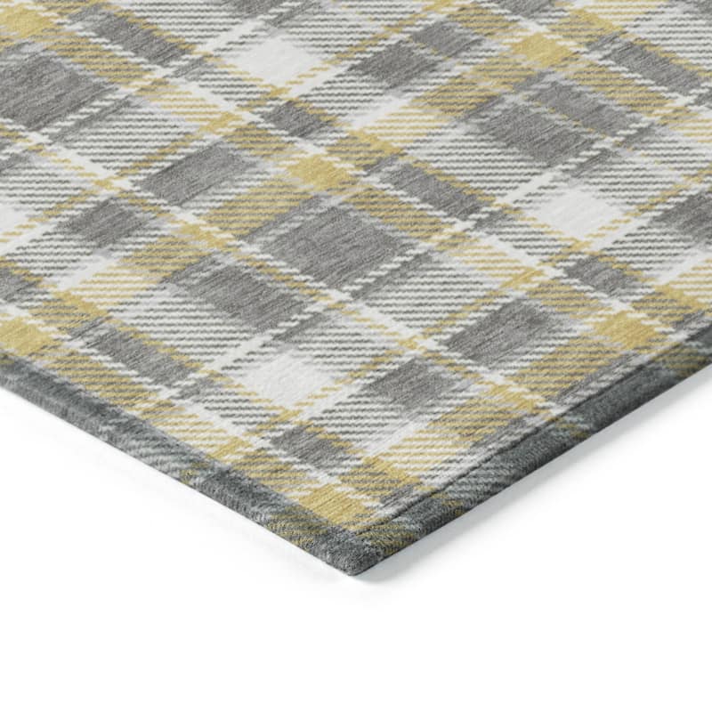 Ralo Plaid Weather Resistant Versatile Elegance Runner Outdoor Rug