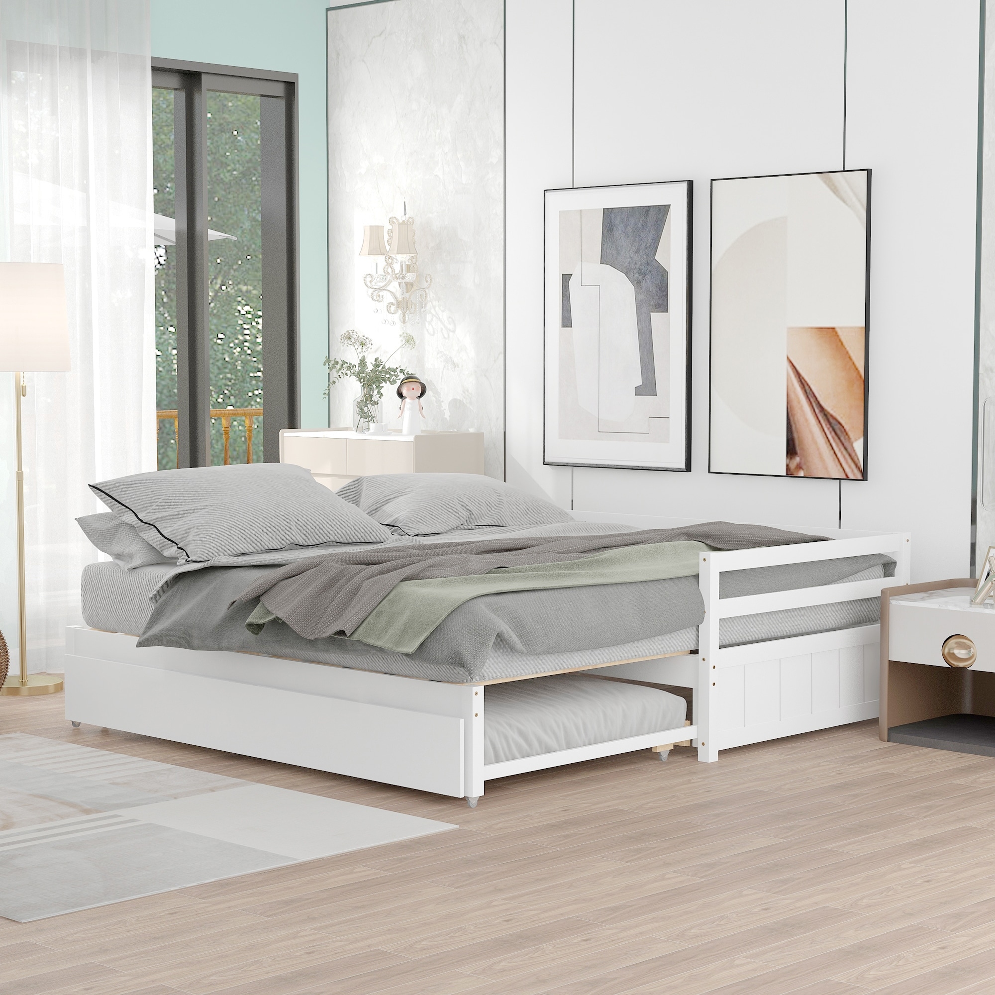 Convertible Twin or Double Twin Daybed with Trundle Ideal for