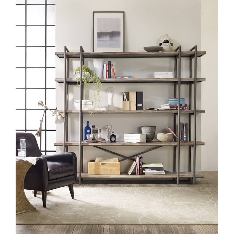 Hooker Furniture 94" Wide Scandinavian Industrial Etagere Shelving