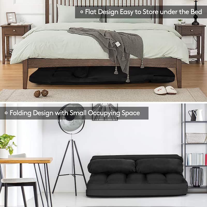 Costway Foldable Floor Sofa Bed 6-Position Adjustable Lounge Couch