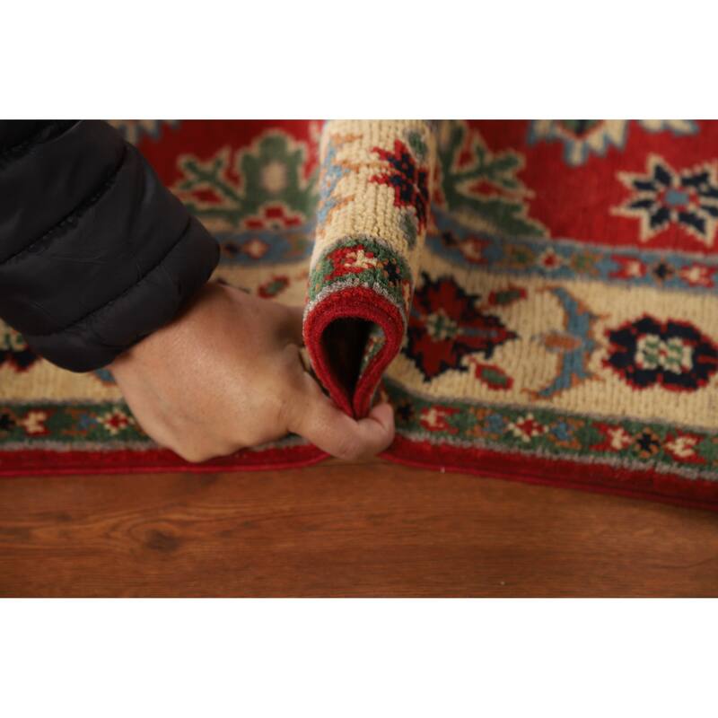 Red Kazak Oriental Foyer Rug Hand-Knotted Traditional Wool Carpet - 2'0" x 3'0"