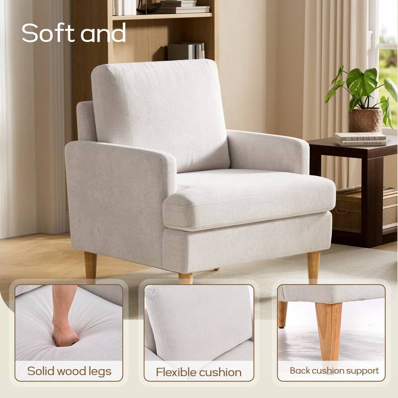 set of 2 Accent Chair for Bedroom Living Room with Wood Legs