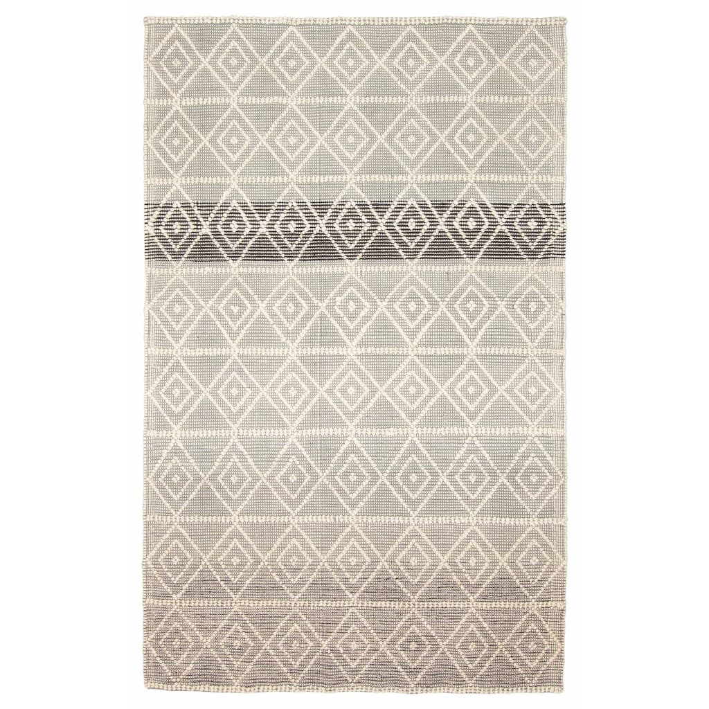 ECARPETGALLERY Braid weave Sienna Grey Wool Rug - 4'11 x 7'11