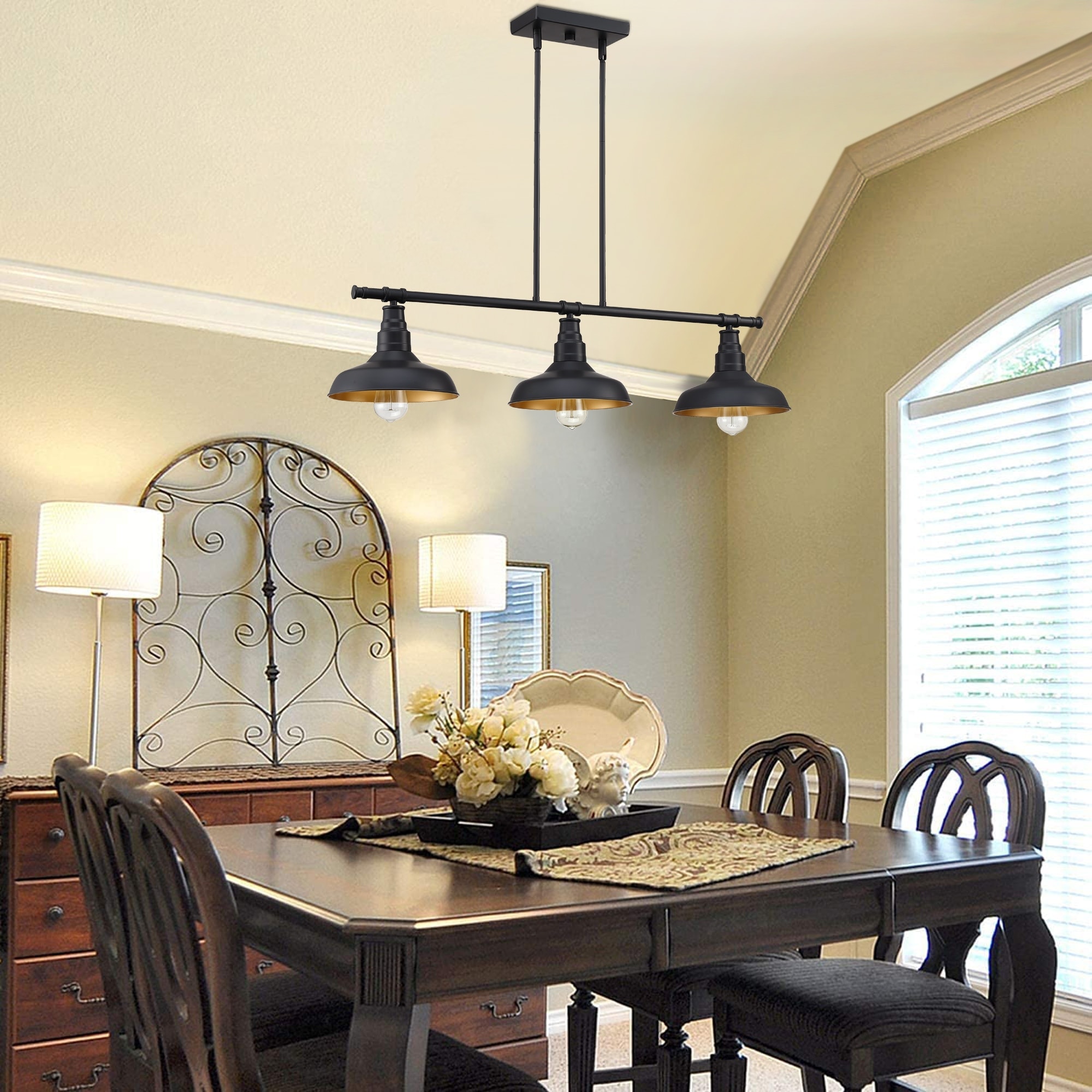 Matte black dining room chandelier on sale