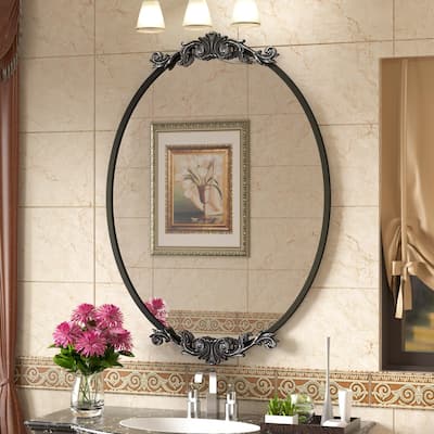 Apmir Oval Vintage Ornate Baroque Wall Mirror