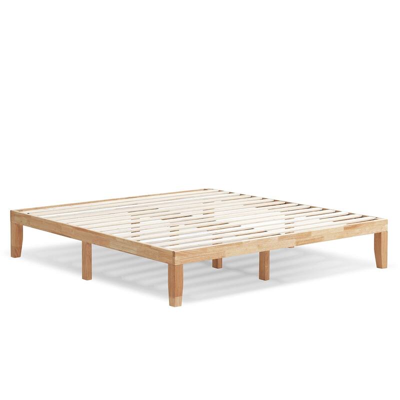 Costway King Size 14'' Wooden Bed Frame Mattress Platform Wood Slats