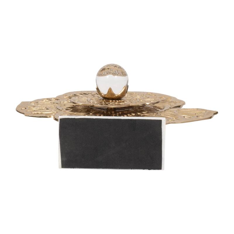 Sagebrook Home Aluminum Salma Gold Flower Statuary - Elegant Decorative Object