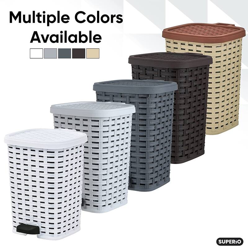 27 qt Wicker Step Trash Can
