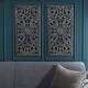 preview thumbnail 3 of 22, Madison Park Botanical Panel Carved Wall Decor 2 Piece Set Antique Blue