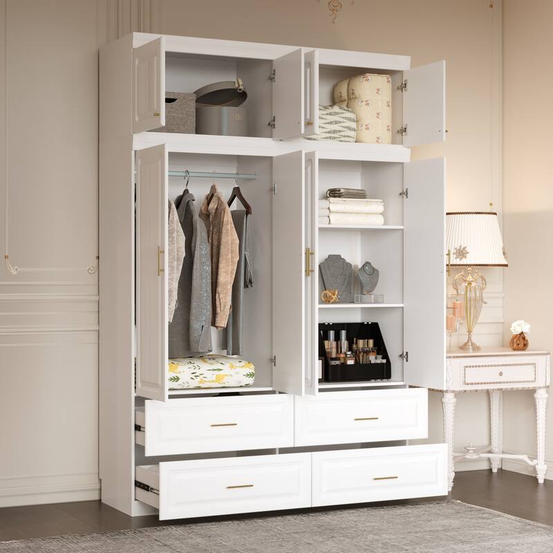 Closet Organizatin Armoires Wardrobes Hanging 4 Drawers Large Storage