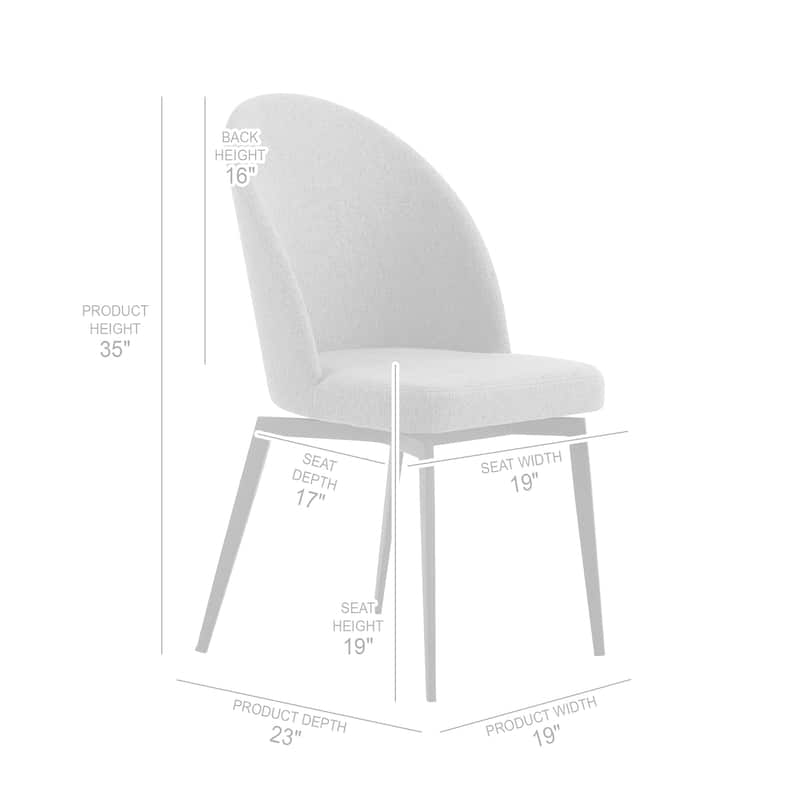 Gray Fabric and Metal Dining Room Chairs - Set of 2