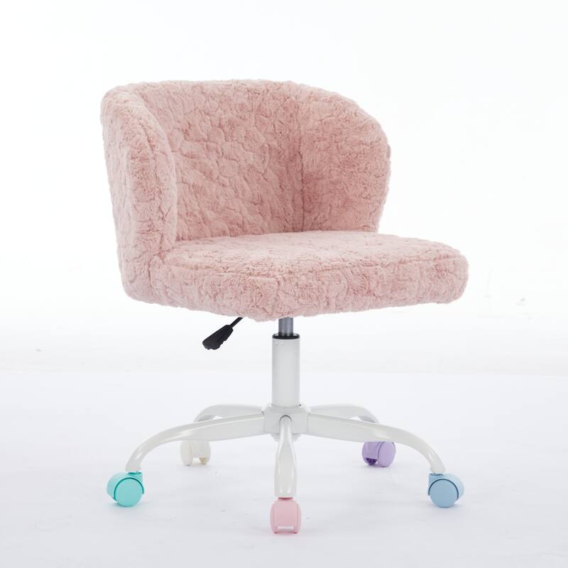 Furniture Office Chair,Artificial Home Office Chair with Metal Base,Adjustable Desk Chair Swivel Office Chair,Vanity Chair