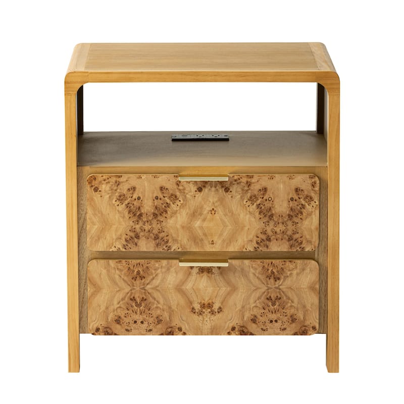 COZAYH Fully-Assembled Farmhouse Nightstand, Rustic Distressed Wood Retro Accent Dresser, Chest of Drawers,Boho