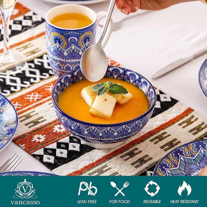 vancasso Mandala Bohemian Porcelain Dinnerware Set (Service for 4)