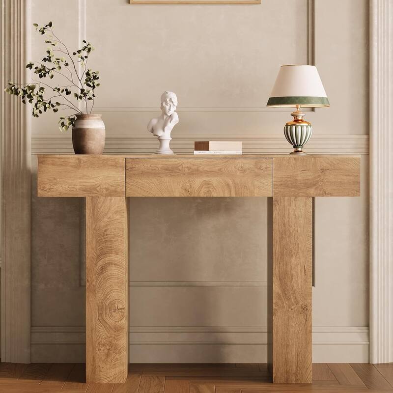 47 in Console Table, Sofa Table with Drawer for Hallway, Living Room - Brown
