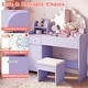 preview thumbnail 9 of 8, Gymax Kids Vanity Set Princess Pretend Play Makeup Desk w/ Cute