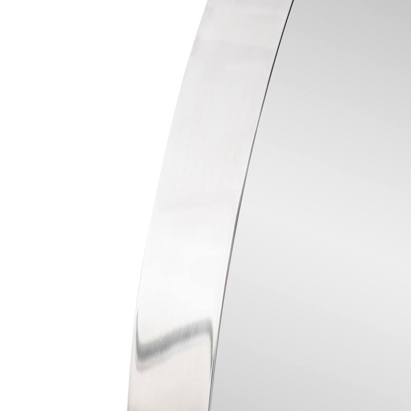 Steele Polished Silver Round Mirror - 41 x 41 x 6