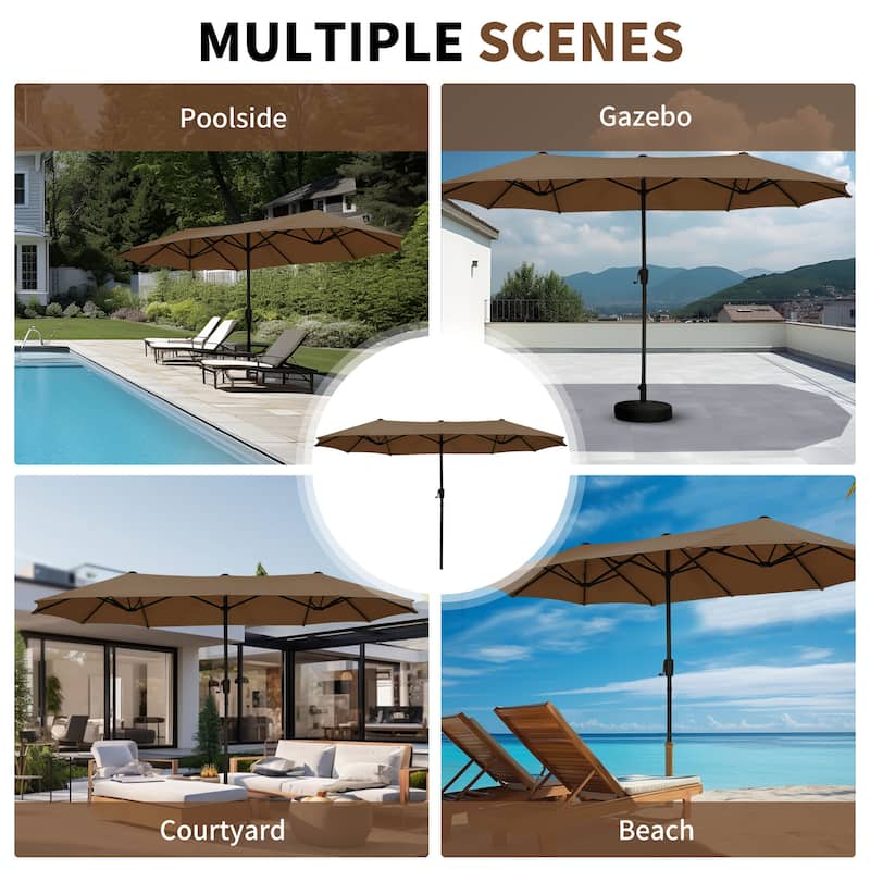 Autlaycil 13 ft Patio Umbrella with Crank For Outdoor Umbrella Base Included