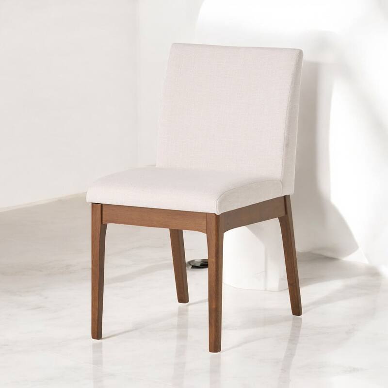 Modern 5-Piece Dining Table Set with 4 Upholstered Chairs - Solid Rubberwood Frame for Small Dining Spaces and Kitchen