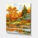 preview thumbnail 2 of 3, Designart "Autumnal Forest By The Lake Side III" Lake House Canvas Wall Art Print