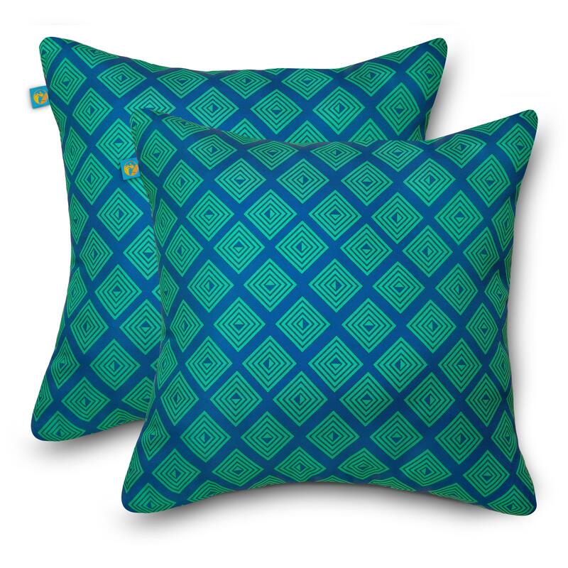 Duck Covers Water-Resistant Accent Pillows, 18 x 18 Inch, 2 Pack - Topaz Mosaic