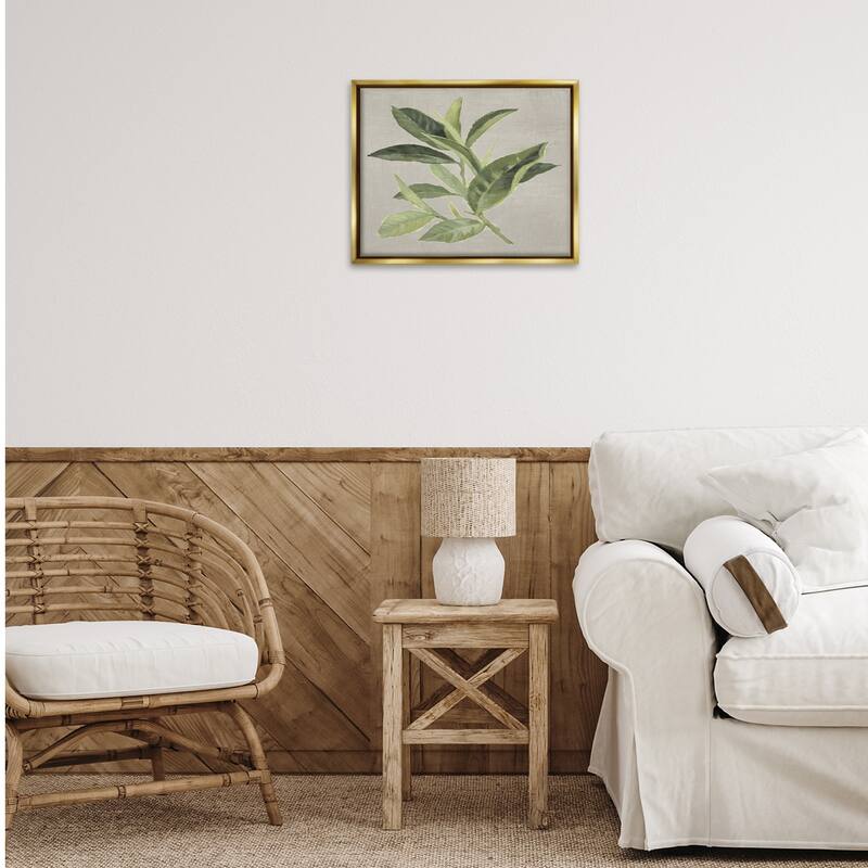 Stupell Green Tea Plant Leaf Framed Floater Canvas Wall Art Design By Lanie Loreth