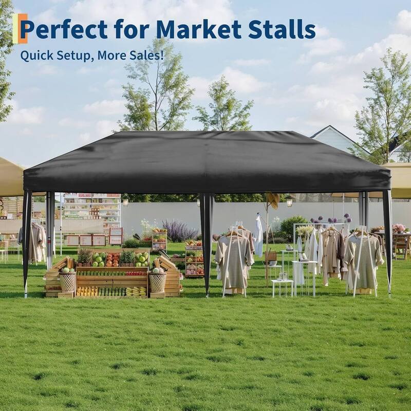 10X20 Pop Up Canopy Tent with 4 Sidewalls for Events, Parties, Camping