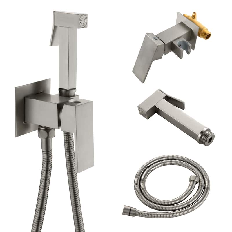 Handheld Bidet Sprayer Stainless Steel Brushed Nickel Bidet Hand Held Sprayer for Toilet Shattaf Toilet Attachment - Brushed Nickel