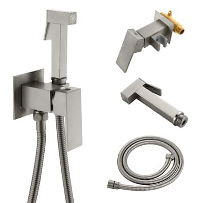 Handheld Bidet Sprayer Stainless Steel Brushed Nickel Bidet Hand Held Sprayer for Toilet Shattaf Toilet Attachment