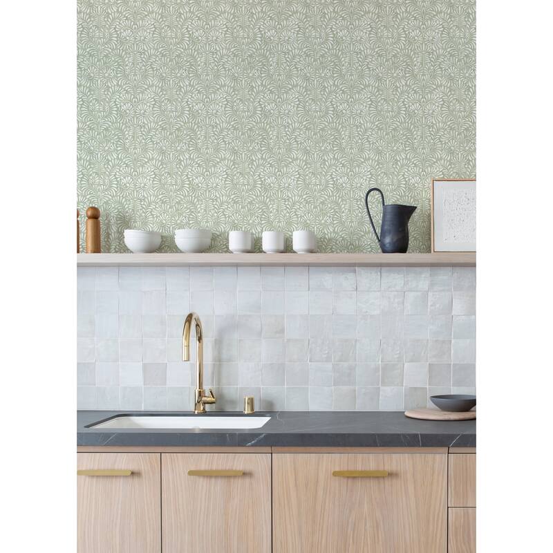 A-Street Prints Elma Sage Fiddlehead Wallpaper