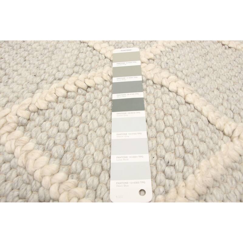 ECARPETGALLERY Braid weave Sienna Grey Wool Rug - 5'11 x 6'1