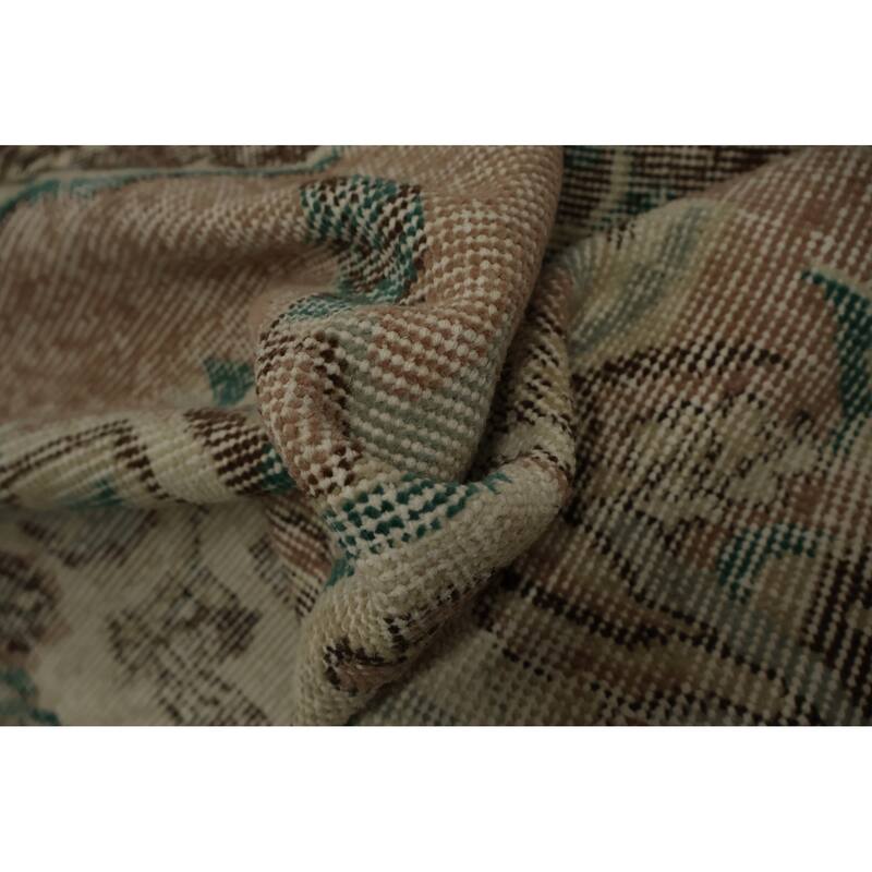 Hand Knotted Oriental 100% Wool Carpet Transitional Floral Beige & Ivories Anatolian Area Rug - 9' 5'' X 5' 8''