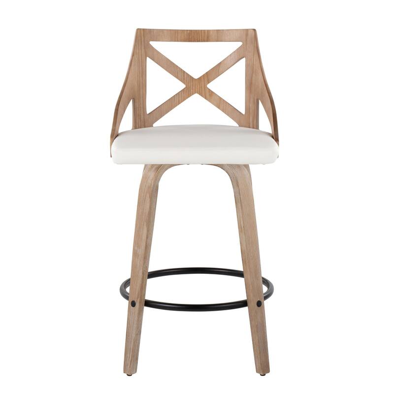 The Gray Barn Charlotte 26" Fixed-Height Counter Stool with Bent Wood Legs (Set of 2)