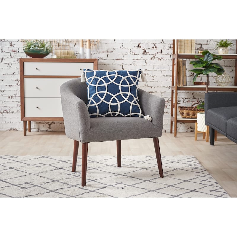 18" x 18" Lily Navy Geometric Throw Pillow