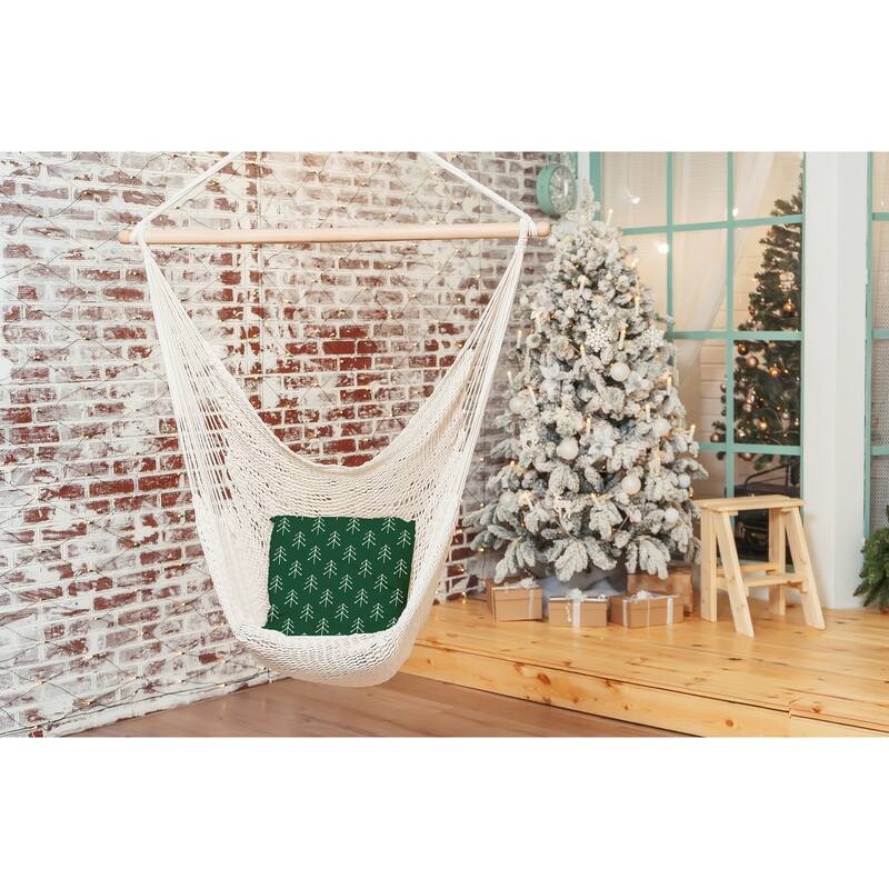 Patterned Trees Christmas Indoor/Outdoor Throw Pillow