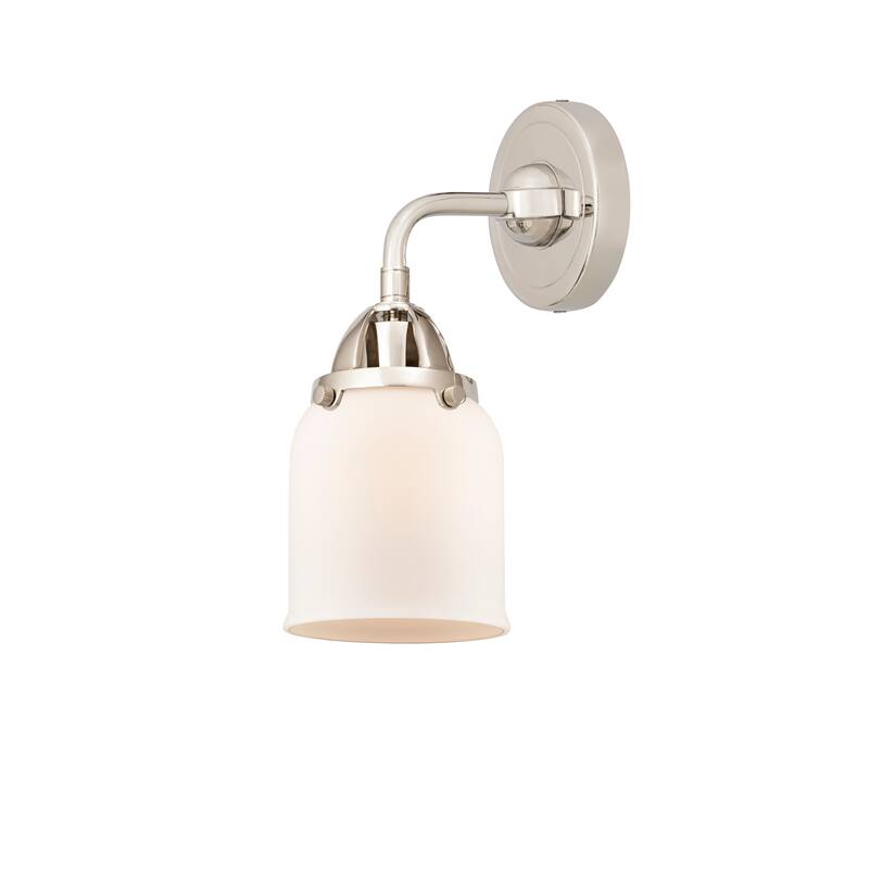 Innovations Lighting Nouveau 2 Bell - 1 Light 5" Sconce - Polished Nickel/Matte White