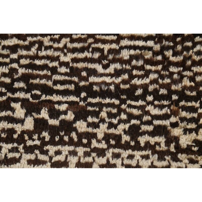 Hand Knotted Oriental 100% Wool Carpet Modern Tribal Beige & Ivories Moroccan Area Rug - 8' 1'' X 5' 8''