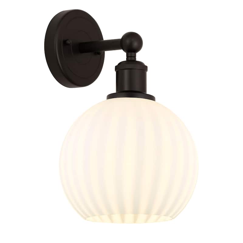Innovations Lighting 616-1W 12 8 White Venetian Sconce White Venetian - Oil Rubbed Bronze