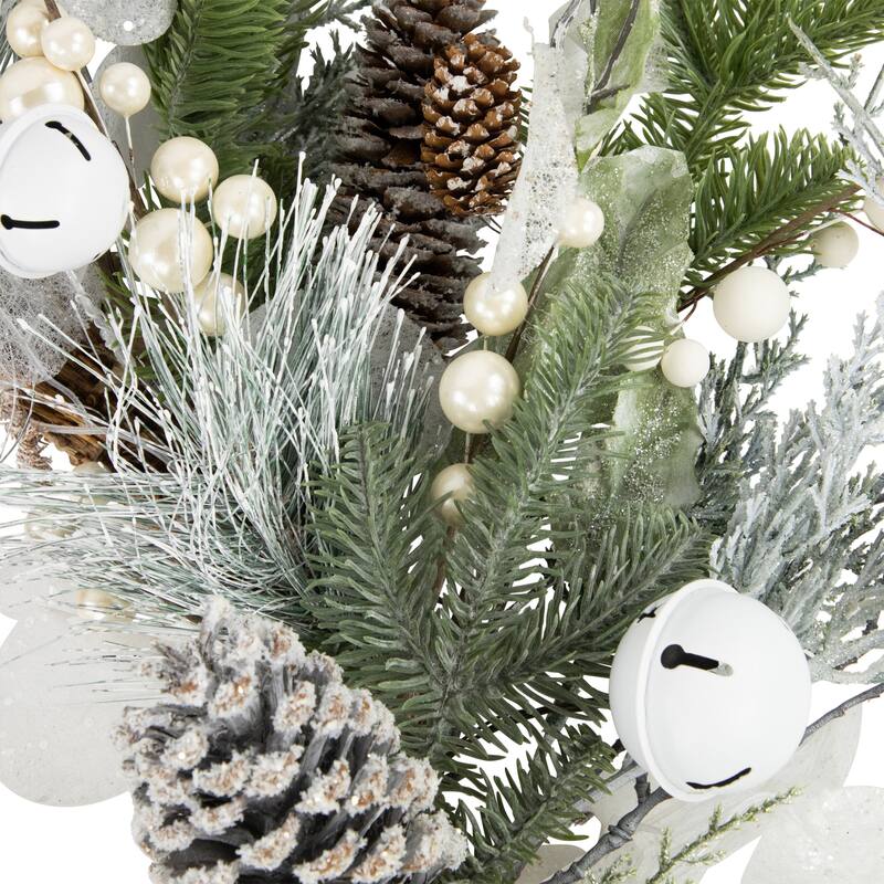 Artificial Mixed Foliage with Pine Cones Christmas Wreath, 28", Unlit