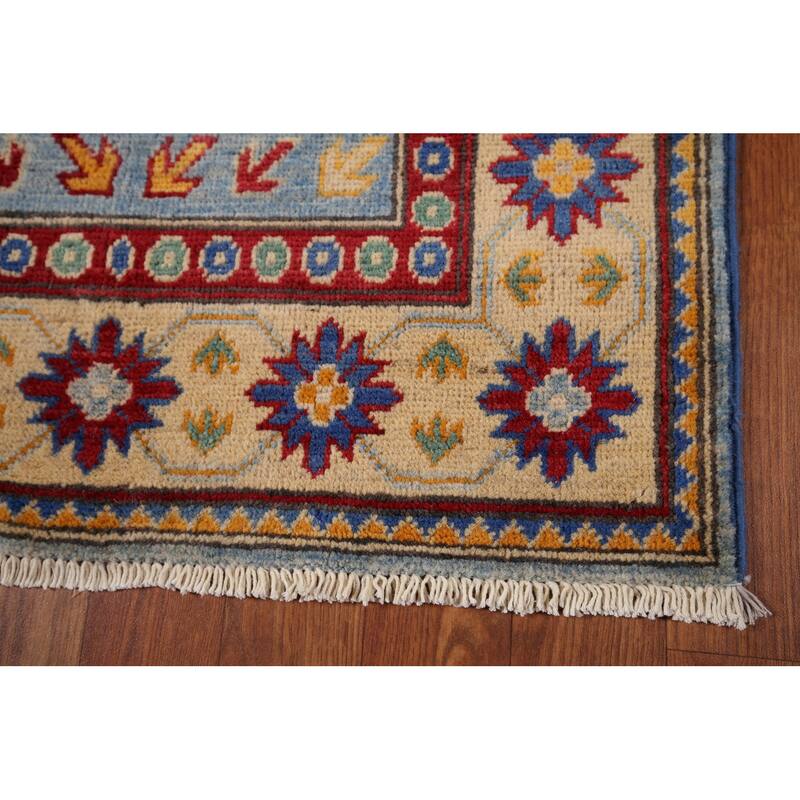 Blue Kazak Oriental Runner Rug Handmade Wool Carpet - 2'7" x 20'6"