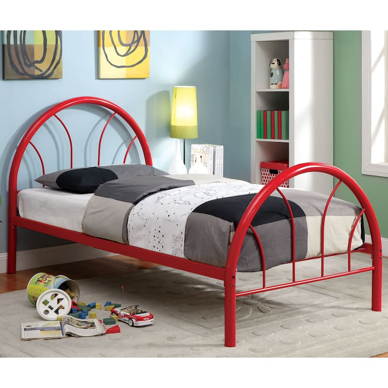 Hind Contemporary Full Metal Double Arch Platform Kid Bed by Furniture of America