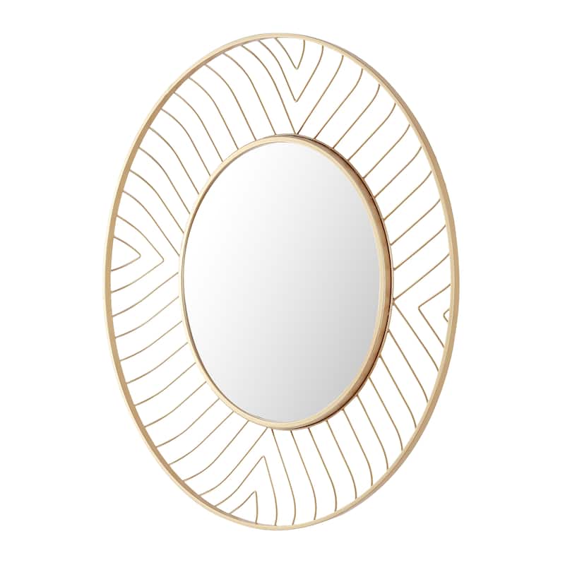 SAFAVIEH Grecia 33-inch Gold Round Wall Accent Mirror - 30" x 2.3" x 30" - 30Wx2Dx30H