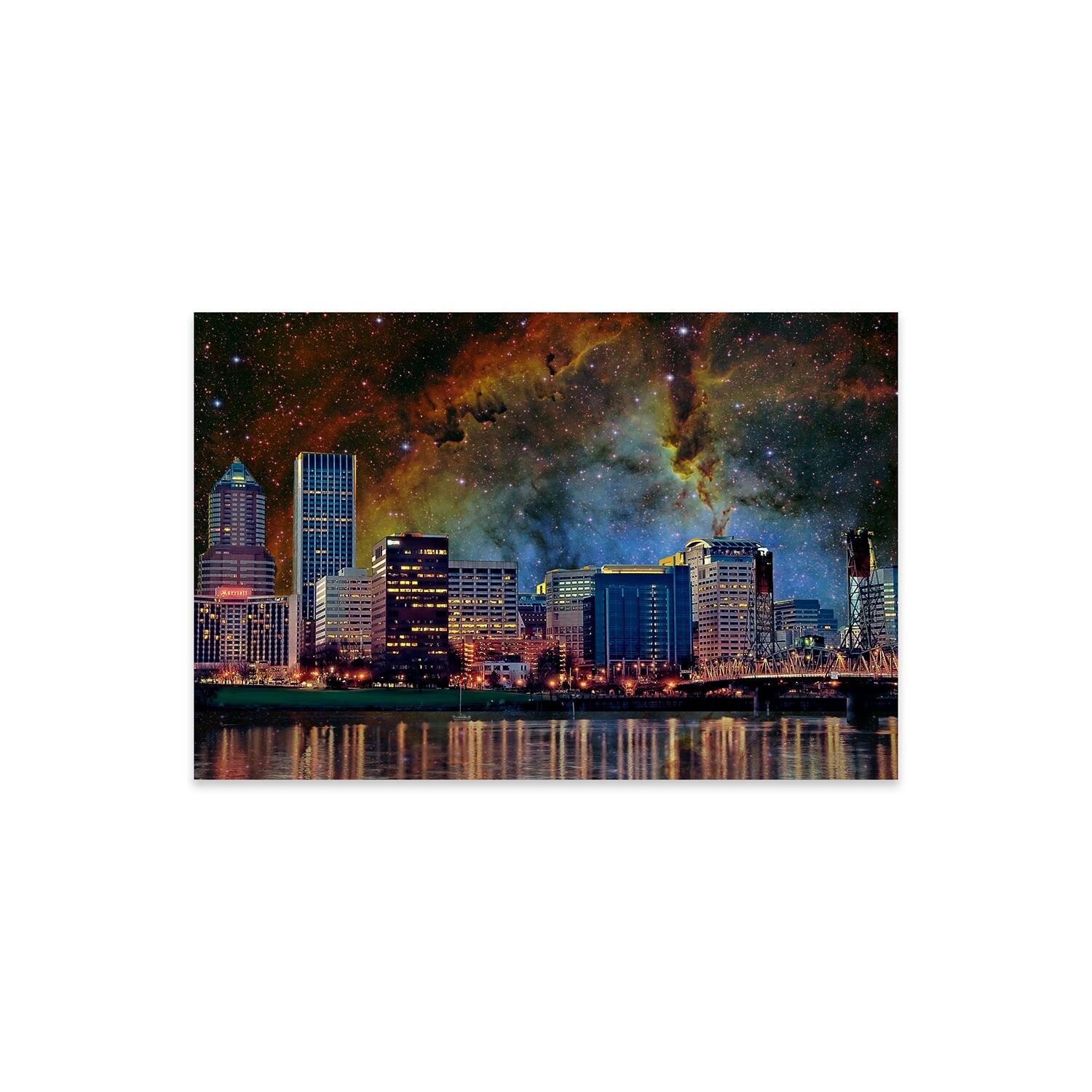 Portland, Oregon Elephant's Trunk Nebula Skyline Print On Acrylic Glass