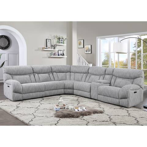 Strick & Bolton Palisade 6-piece Gray Power Reclining Sectional