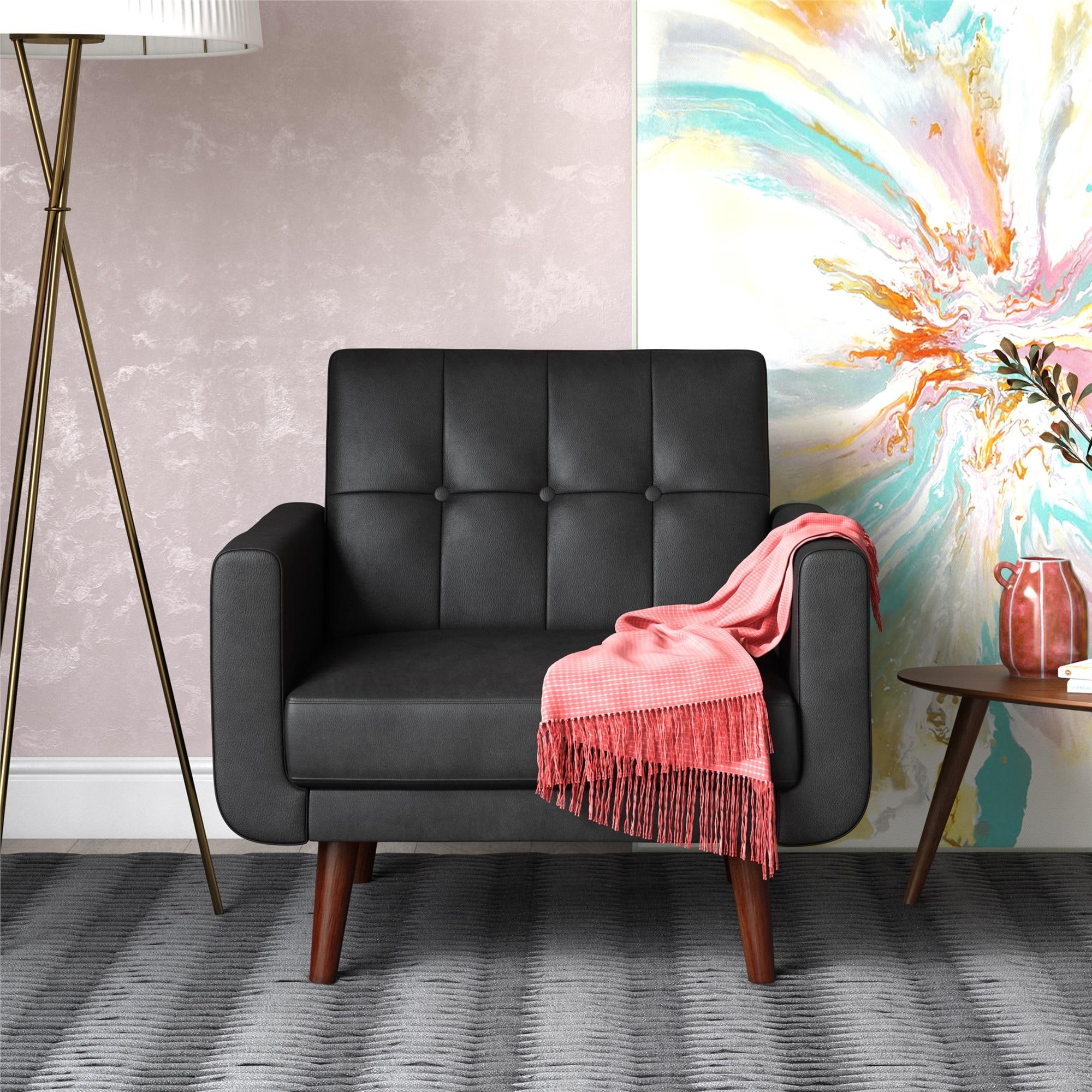 Avenue greene fania faux best sale leather modern chair