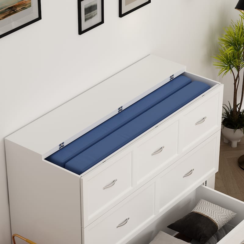 Dresser Full Murphy Bed White For Party Room Home Office Space Saving