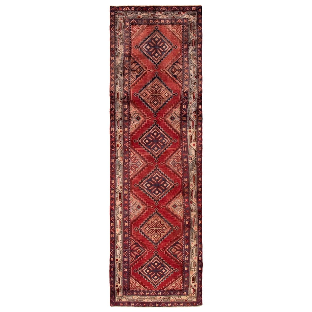 ECARPETGALLERY Hand-knotted Andelz Red Wool Rug - 3'3 x 10'8