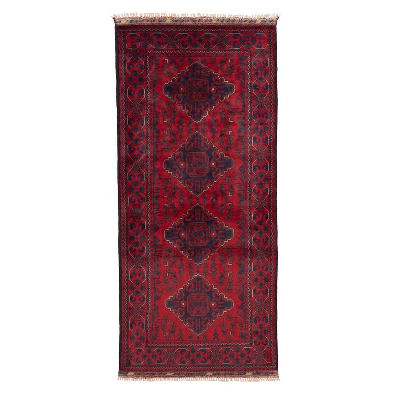 ECARPETGALLERY Hand-knotted Finest Khal Mohammadi Red Wool Rug - 2'9 x 6'4