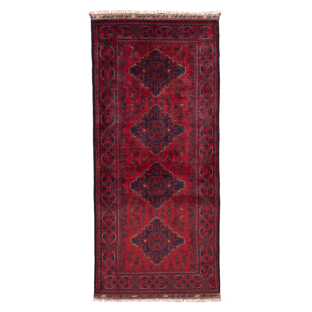 ECARPETGALLERY Hand-knotted Finest Khal Mohammadi Red Wool Rug - 2'9 x 6'4
