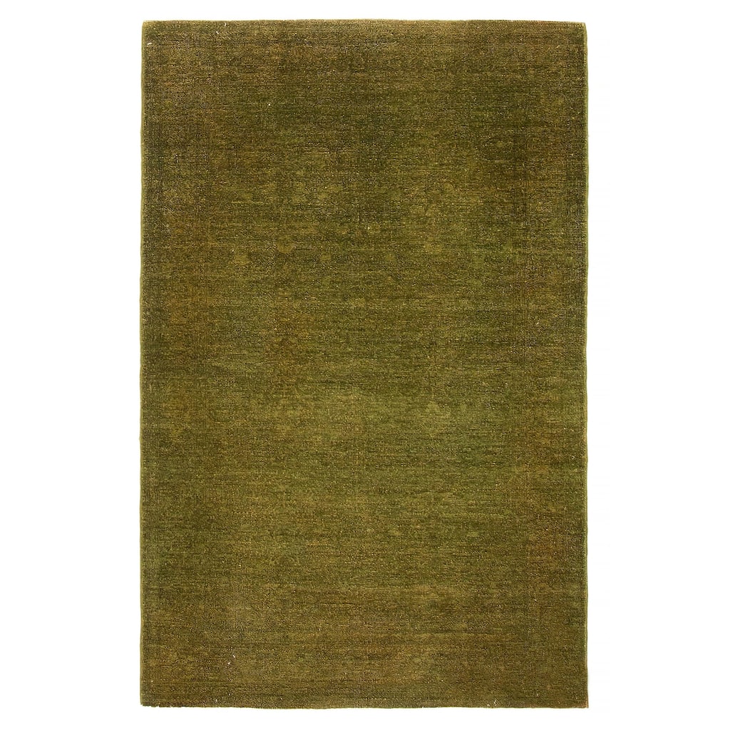 ECARPETGALLERY Hand-knotted Vibrance Green Wool Rug - 4'0 x 6'2